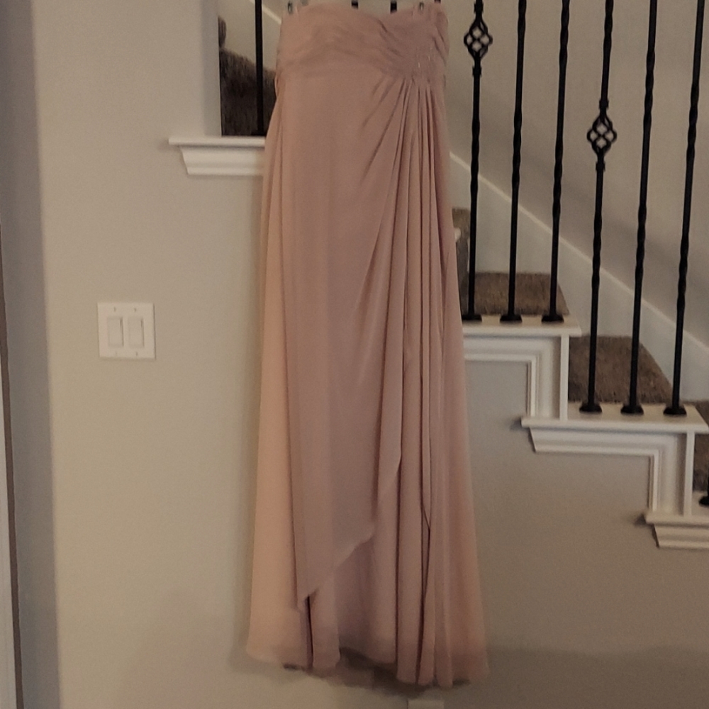 Andrew Adela bridal gown. Mauve pink
